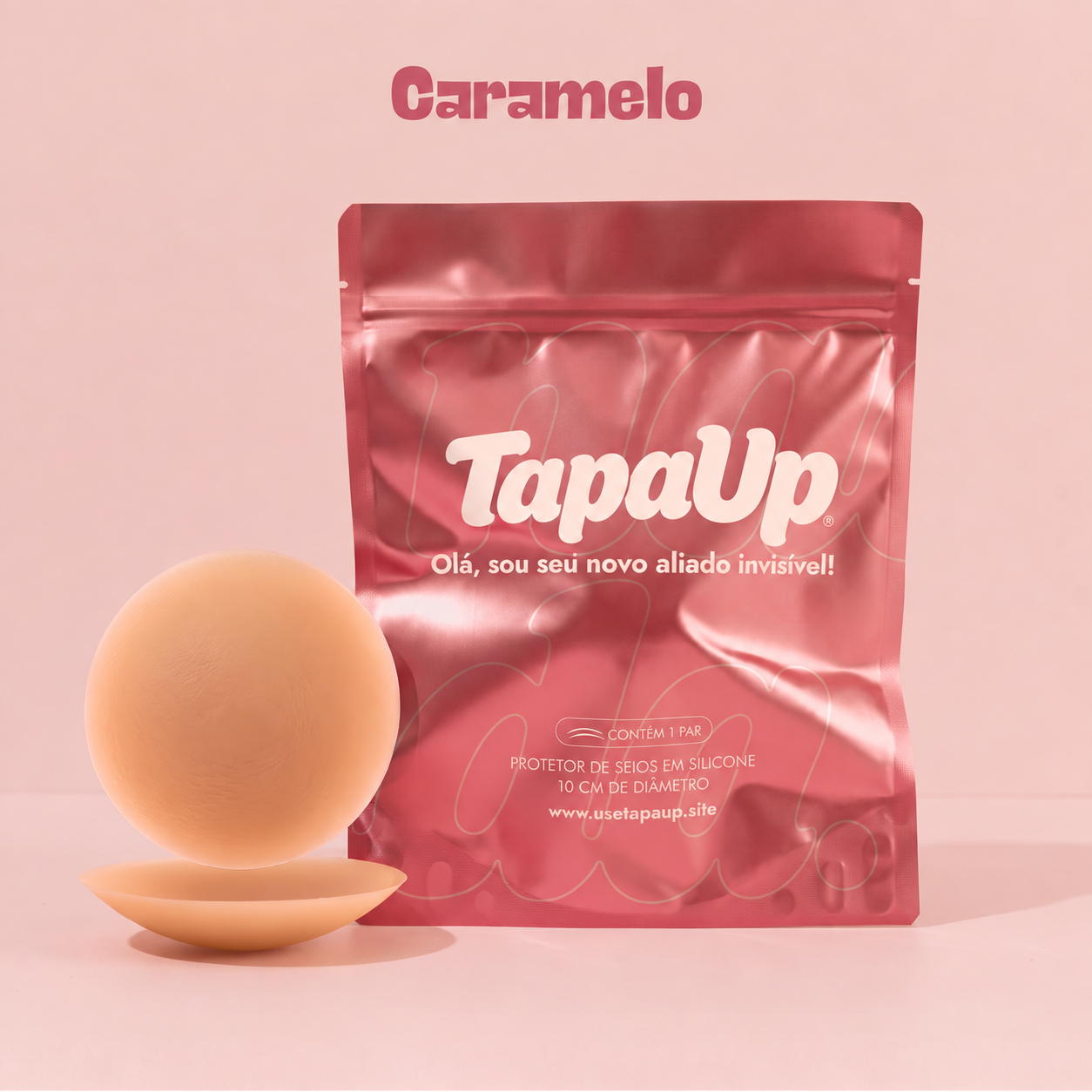 Protetor TapaUp. na cor Caramelo com embalagem